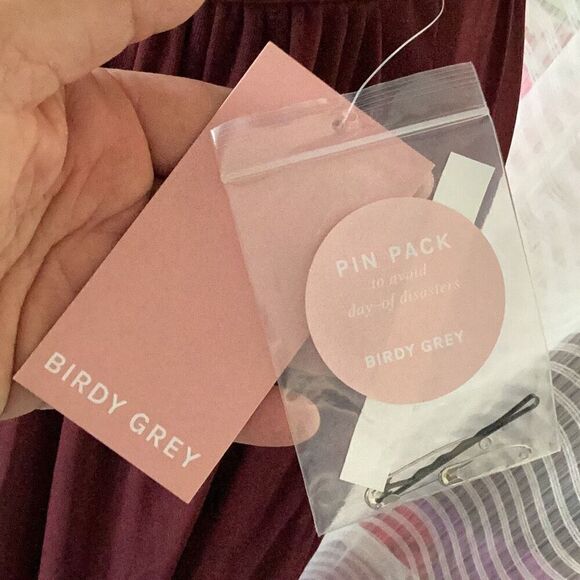 NWT Birdy Grey Kiko Mesh Cabernet Dress Gown Women’s XS Wedding Bridesmaid - Picture 6 of 11